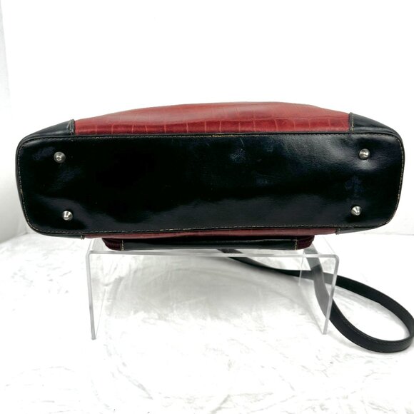 Marc Chantel Satchel Hangbag Croc Embossed Shoulder Strap Brown Faux Alliga READ - Picture 6 of 16